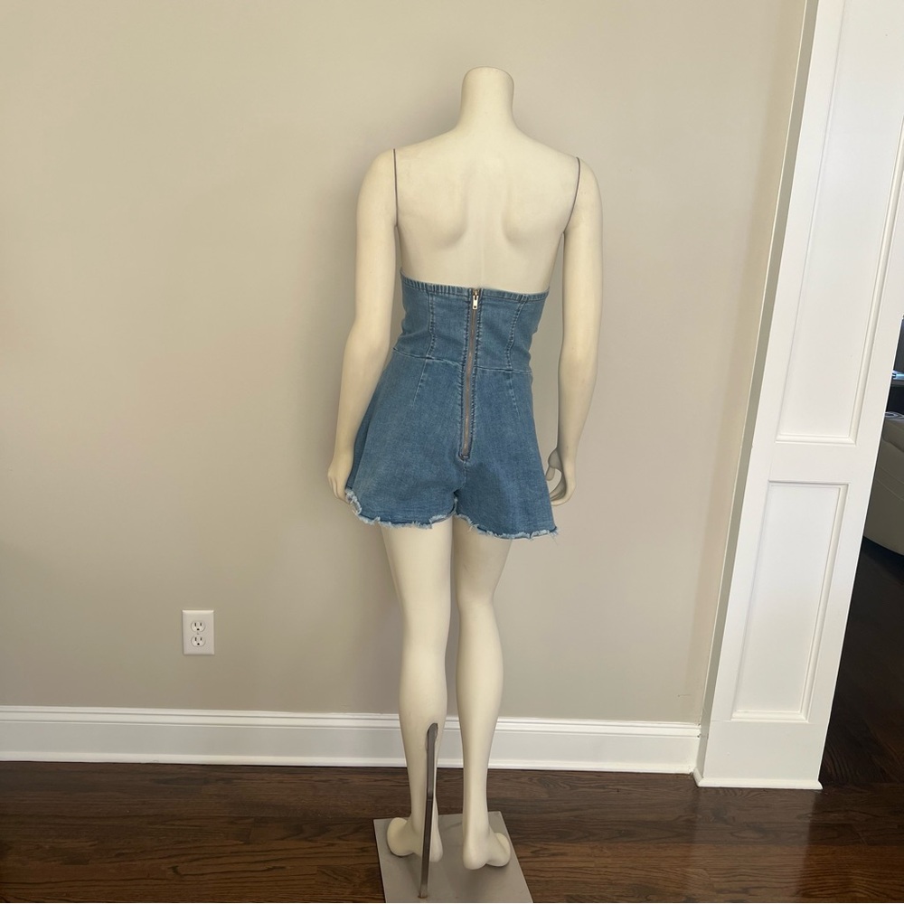 Fashion Nova Blue Denim Corset jumper SZ. Large - Picture 5 of 12